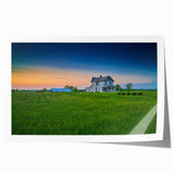 Scenic Kentucky landscape print on rolled canvas featuring soft green and blue tones.