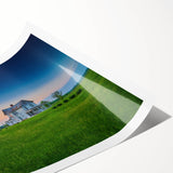 Extra large wall art featuring line art flowers in muted green and white, ideal for large living room decor.