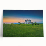 Black and white stretched canvas featuring a serene Kentucky landscape, ideal for kitchen wall art or bedroom decor.