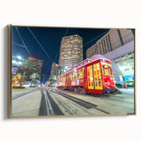 Framed canvas depicting a vintage-style New Orleans landscape in muted gold and black tones, suitable for bedroom wall art.
