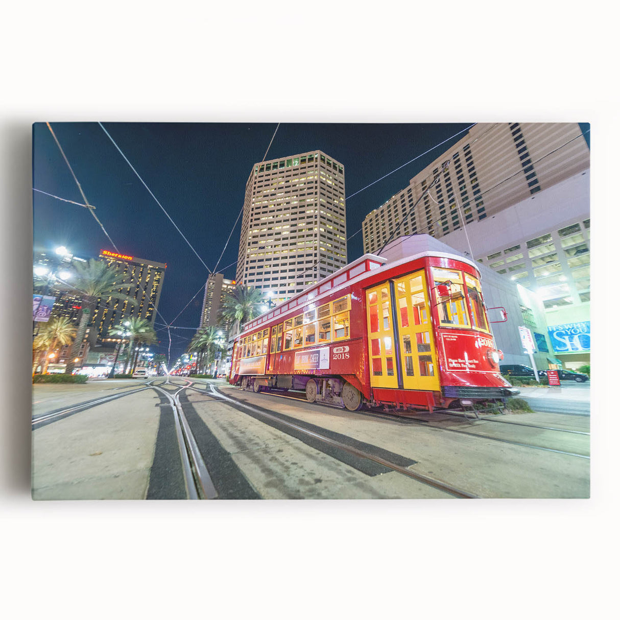 Black and white stretched canvas of New Orleans scenery, ideal for kitchen wall art.