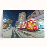 Black and white large art print of New Orleans scenery on stretched canvas, ideal for kitchen wall art.