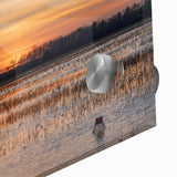 Large abstract wall art depicting Louisiana scenery in mid-century modernist style on acrylic glass.