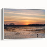 Vintage poster art of a colorful Louisiana scenery on a large framed canvas, ideal for living room decor.