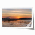 Scenic Louisiana marsh landscape on rolled canvas, featuring soft green and blue tones, ideal for art wall dining room.