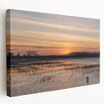 Louisiana marsh landscape on large stretched canvas with subdued green and blue tones, suitable for kitchen wall art.