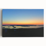 Black and white photograph of Acadia National Park on stretched canvas, ideal for kitchen wall art.