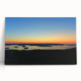 Black and white photograph of Acadia National Park on stretched canvas, ideal for kitchen wall art or bedroom ambiance.