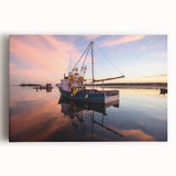 Black and white photo of Maine scenery on large stretched canvas, suitable as kitchen wall art.