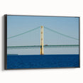 Black and white framed canvas of Michigan's Upper Peninsula landscape, ideal for bedroom wall art.