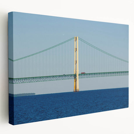 Large canvas print of Upper Peninsula, Michigan scenery in natural green and blue tones, suitable for kitchen wall art.