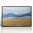 Large abstract wall art depicting a Montana landscape in muted earth tones on a framed acrylic.