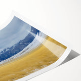 Extra large rolled print featuring line art flowers in neutral tones, ideal for large living room wall art.