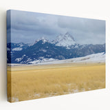 Large canvas print of a Montana landscape in earthy tones, suitable for kitchen wall art.