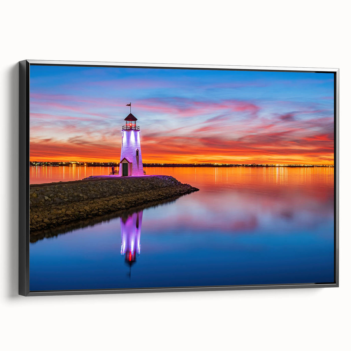 Black and white framed canvas depicting a vintage Oklahoma landscape, suitable for bedroom decor.