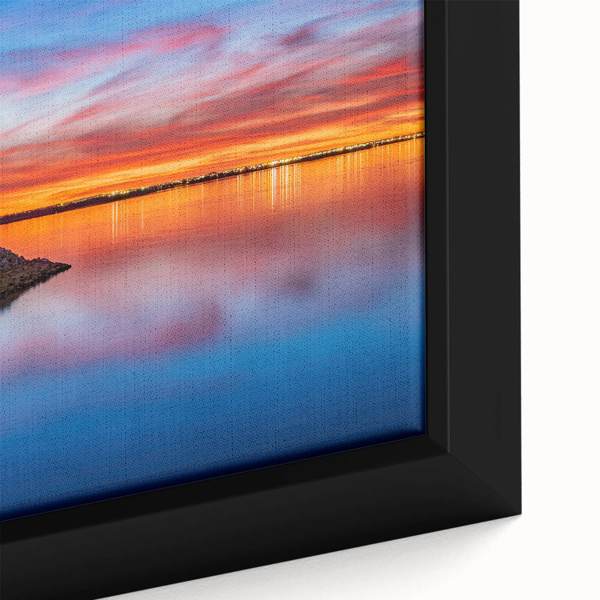Textured black wall art depicting a colorful Oklahoma scenery on an extra-large framed canvas.