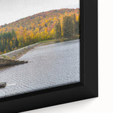 Extra large framed canvas depicting a textured Pennsylvania scenery in black with colorful accents.