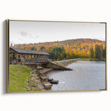 Landscape painting of Pennsylvania scenery on framed canvas, featuring muted earth tones and vintage poster art style.