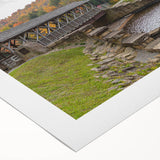 Art deco poster of Pennsylvania scenery in muted earth tones on rolled canvas, suitable for dining room wall decor.