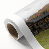 Art deco poster of Pennsylvania scenery in muted earth tones on rolled canvas, suitable for dining room wall art.