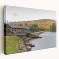 Side view of a stretched canvas featuring a scenic Pennsylvania landscape in earth tones, suitable for kitchen wall art.