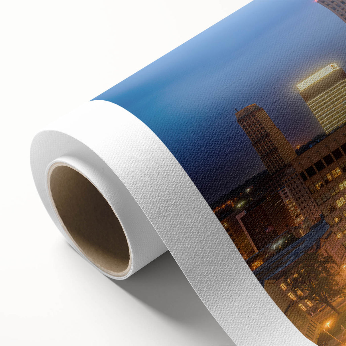 Art deco poster of Memphis skyline in pastel shades on rolled canvas, ideal for nursery wall art.