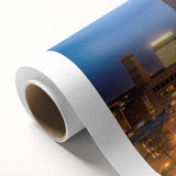 Art deco poster of Memphis skyline in pastel shades on rolled canvas, ideal for nursery wall art.