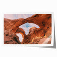 Arches National Park landscape on a rolled print, featuring warm earth tones, ideal for art wall dining room.