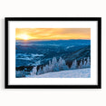 Extra large abstract art print featuring a colorful, textured Vermont landscape on a black framed canvas.
