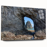 Acrylic glass print of the Olympic National Park with lush greenery and mountain backdrop.