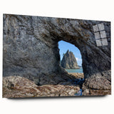 Large abstract wall art depicting a serene Olympic landscape in muted earth tones on acrylic glass.