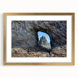 Extra large abstract art print of Olympic scenery in muted earth tones, framed in gold, ideal for living room decor.