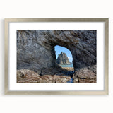 Textured abstract art print of Olympic scenery in silver frame, ideal for bedroom art, featuring soft blue and green tones.