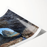 Extra large wall art featuring line art flowers in monochrome, printed on rolled canvas.