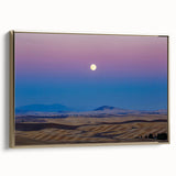 Framed canvas featuring a vintage-style landscape painting of the Palouse hills in Washington, using muted earth tones.