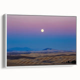 Vintage poster art of Palouse, Washington, featuring colorful fields on extra-large framed canvas.