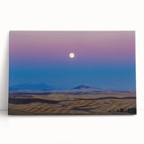 Black and white photograph of Palouse, Washington scenery on stretched canvas, ideal for kitchen wall art.