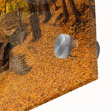 Large abstract wall art featuring West Virginia scenery in muted earth tones on acrylic glass.