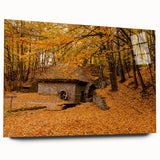 Acrylic print of large abstract West Virginia scenery in muted earth tones, ideal for bedroom or dining room art.