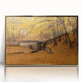 Framed acrylic print of a West Virginia landscape in muted earth tones, ideal for modern art wall decor.