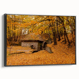 Black and white framed canvas depicting a vintage-style West Virginia landscape, ideal for bedroom wall decor.