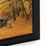 Textured black wall art featuring a colorful West Virginia landscape on a framed canvas.
