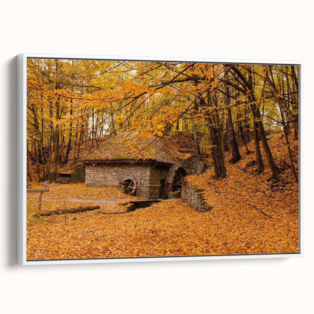 Vintage poster art of West Virginia landscape in vibrant colors on a framed canvas, ideal for living room decor.