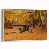 Vintage poster art of West Virginia landscape in vibrant colors on a framed canvas, ideal for living room decor.