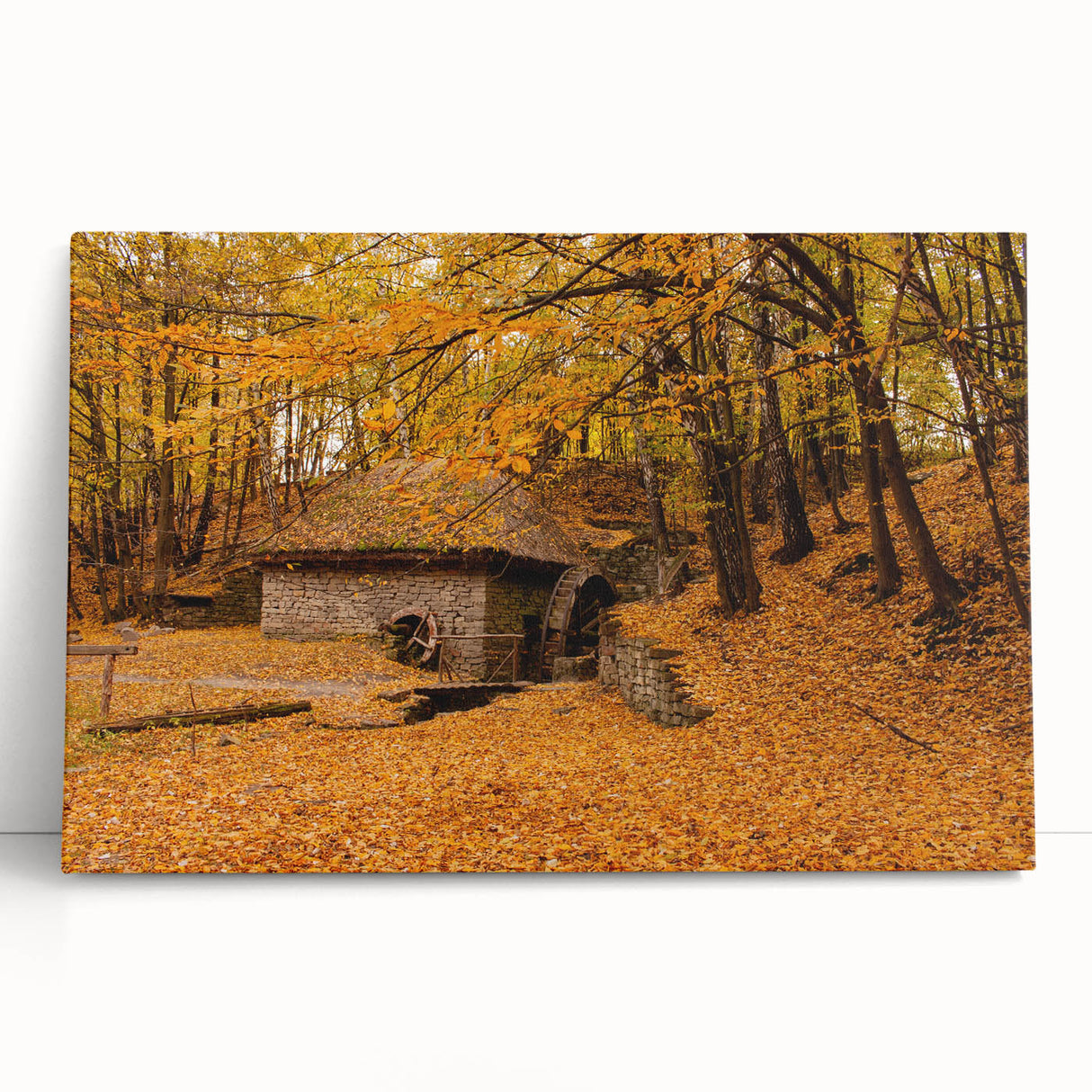 Black and white stretched canvas of West Virginia scenery, ideal for kitchen wall art.