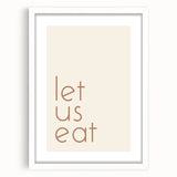 Abstract art print depicting autumnal tones in a white frame, ideal for dining room or bedroom decor.