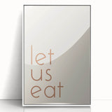 Art deco poster featuring a stylized fall scene in muted orange and brown tones, acrylic print in a white frame.