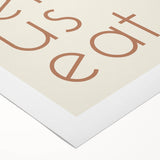 Art deco poster featuring a stylized fall landscape in orange and brown tones on rolled canvas.