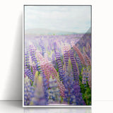 Art deco style poster featuring a spring-themed design in pastel colors, framed in white acrylic, ideal for nursery wall art.