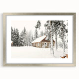 Textured abstract art print in cool blue and white tones, framed in silver, ideal for bedroom wall decor.
